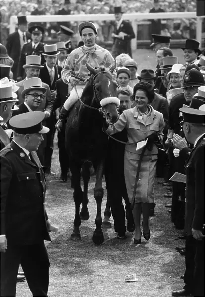 Psidiuma led by Mrs Etti Plesch winner the Epsom Derby - May 1961
