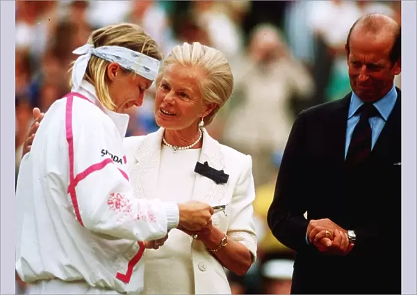 Duchess of Kent at Wimbledon 1993 with the defeated finalist Jana Novotna