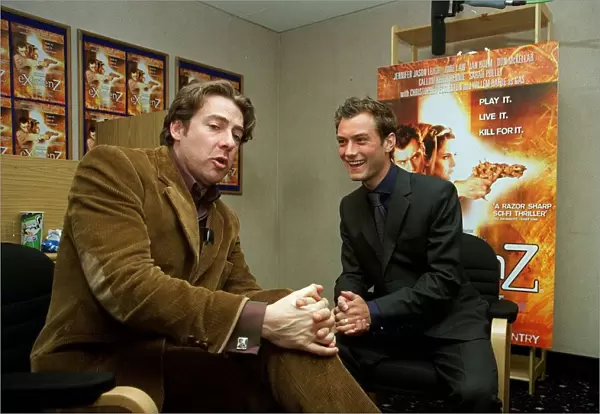 Television presenter Jonathan Ross interviews actor Jude Law at Warner West End Cinema