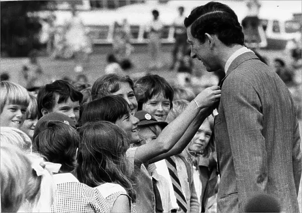 Prince Charles in Australia with children Circa April 1981