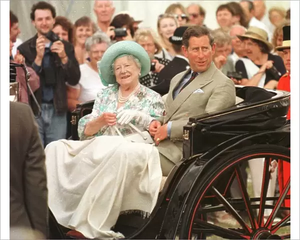 Queen Mother and Prince Charles at Sandringham Flower Show July 1996