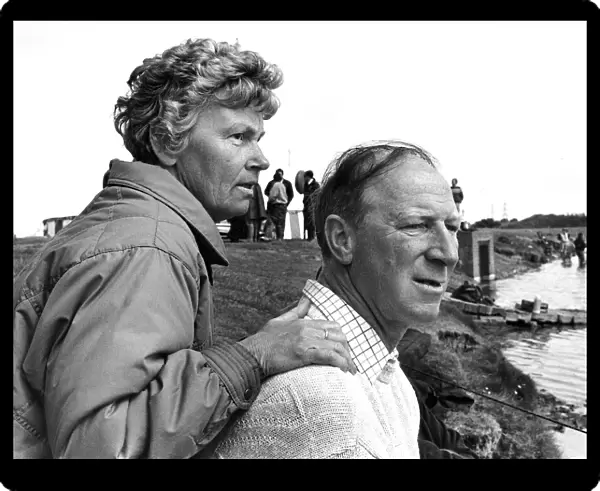 Republic of Ireland manager Jack Charlton with his wife Pat at a fishing competition in