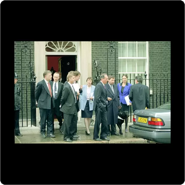 Labour Party MPs outside 10 Downing Street Including David Blunkett