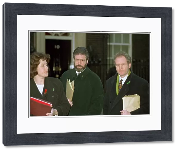 Gerry Adams and Martin mcguinness January 1998 outside Number Ten Downing Street