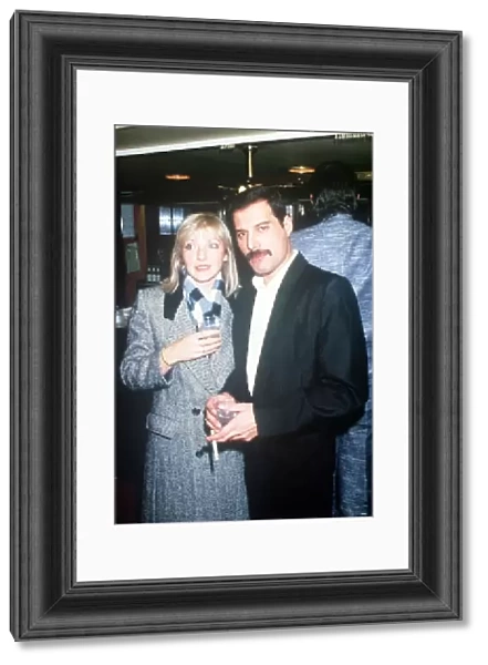 Freddie Mercury and girlfriend Mary Austin at Fashion Aid. November 1985