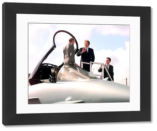 Tony Blair and Peter Mandelson Farnborough Air Show 1998 Pictured looking at