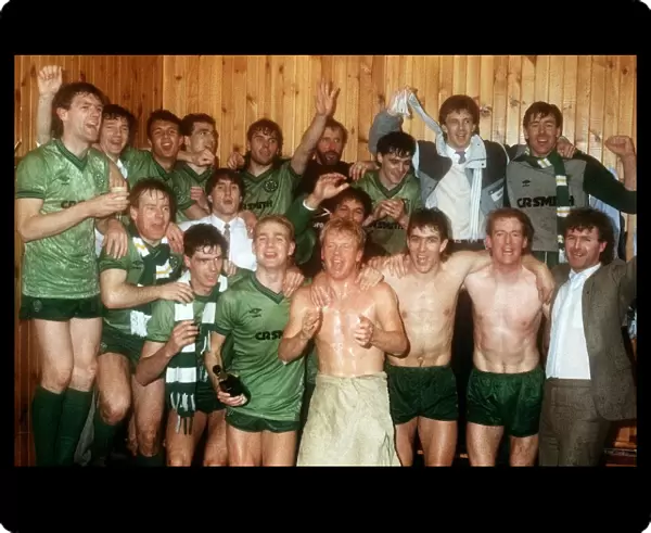 Celtic 5 versus St Mirren 0 1986 Premier League victory celebrations football