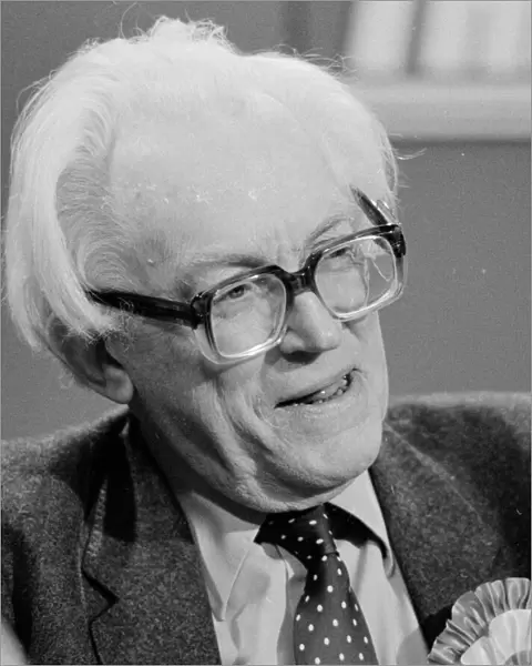 Michael Foot at Labour Party election press conference May 1983