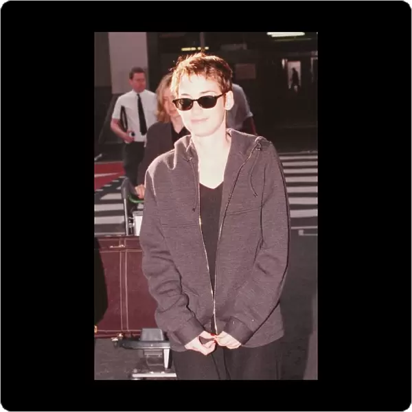 Winona Ryder Actress August 1997 arriving at Heathrow from Los Angeles A©Mirrorpix