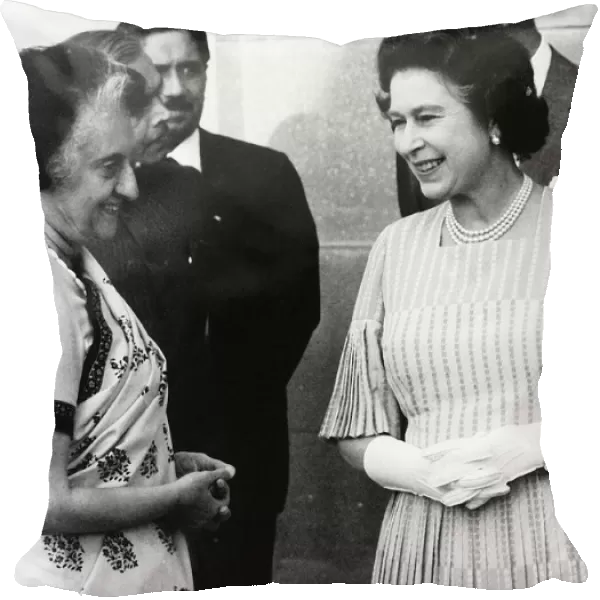Queen Elizabeth II with Indira Gandhi during the Royal Tour of India November 1983
