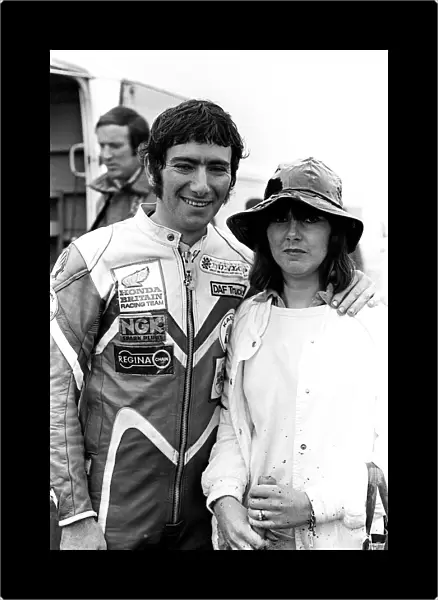 Ulster Grand Prix Motorcycle Races At Dundrod August 81 Joey Dunlop with one of his
