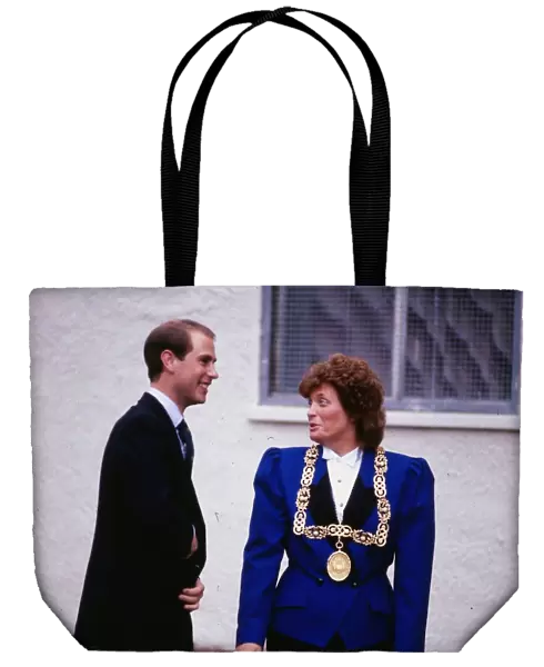 Prince Edward in Glasgow Provost Susan Baird December 1989