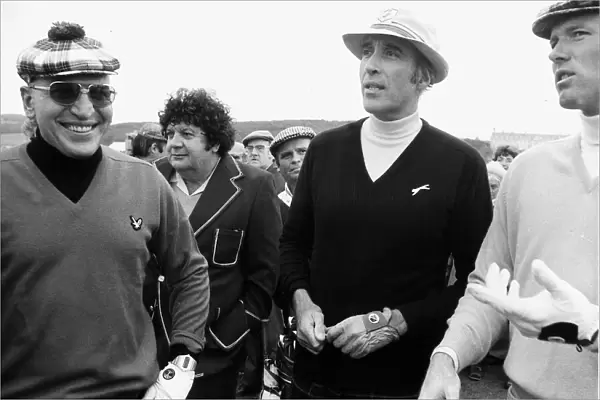 Telly Savalas (L) and others at Pro Am golf tournament 1974