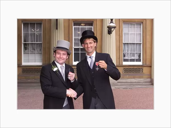 Tony Adams And Jimmy White Receive Mbe Awards July 1999 Showing Off Their