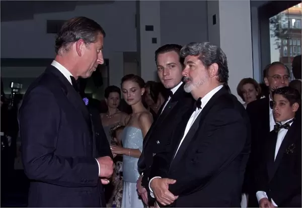 Prince Charles meets director George Lucas July 1999 of the new Star Wars film '