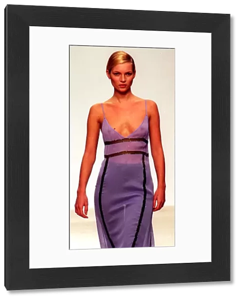 Kate Moss Supermodel models Prada during Milan Fashion Week March 1996