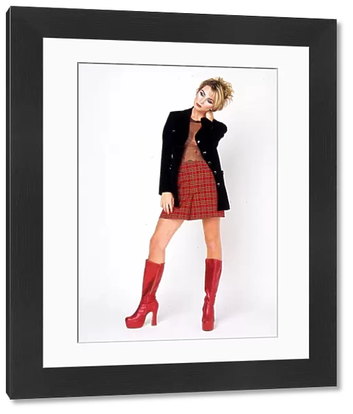 Glitter platform boots from Schuh and tartan mini skirt from Miss Selfridge October 1997