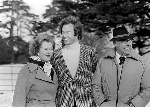 Mark Thatcher with parents Margaret and Denis after he had been rescued following his