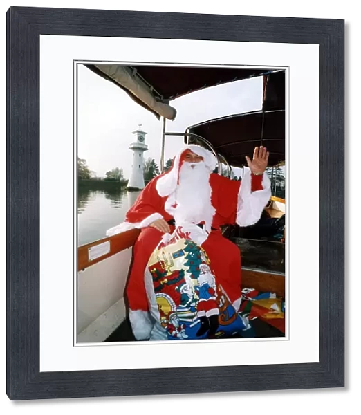 Christmas - Santa takes a trip across Roath Park Lake, Cardiff - Dec 1998