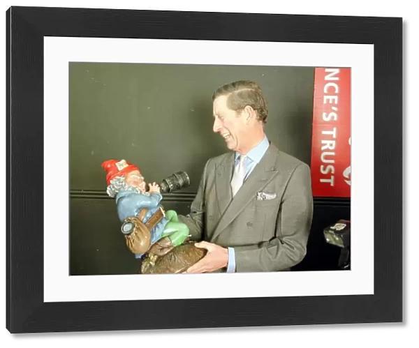 Prince Charles and a garden gnome November 1998 The gnome was a 50th birthday gift