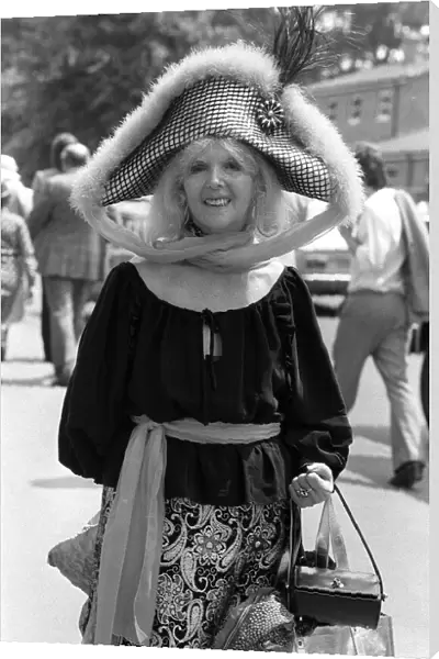 1978 Clothing Ascot Fashion june 1978 Gertude Shilling wearing napoleon style hat