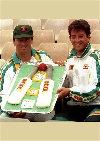 Steve and Mark Waugh Celebrating Their Birthday Circa 2nd June 1993