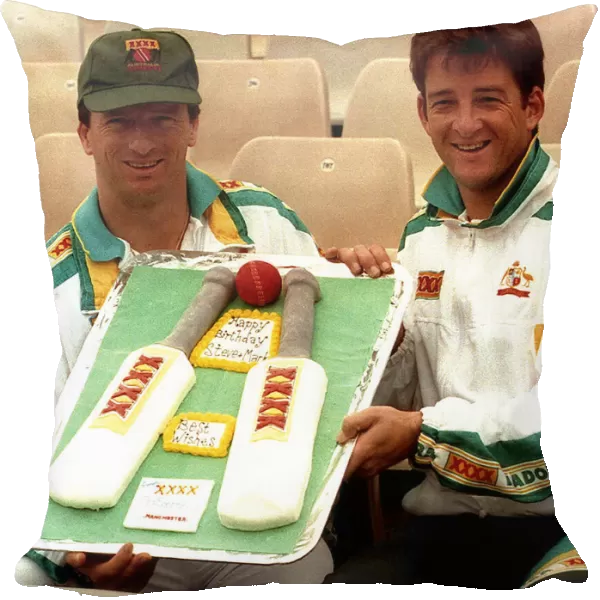 Steve and Mark Waugh Celebrating Their Birthday Circa 2nd June 1993