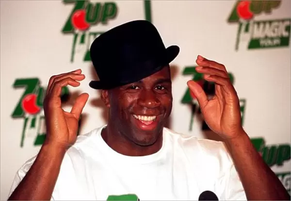 Magic Johnson 2nd September 1994. Pictured wearing bowler hat