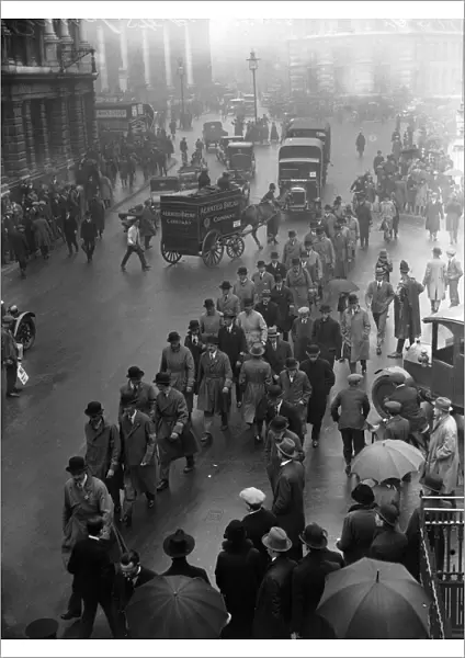 Commuters making their way to work near The Bank in the City of London