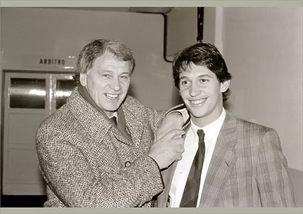 Bobby Robson - February 1987 England Football Manager with Players Gary