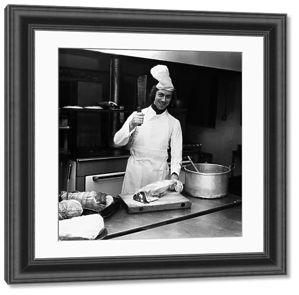 Charlie George Football Player January 1978 wearing chefs hat