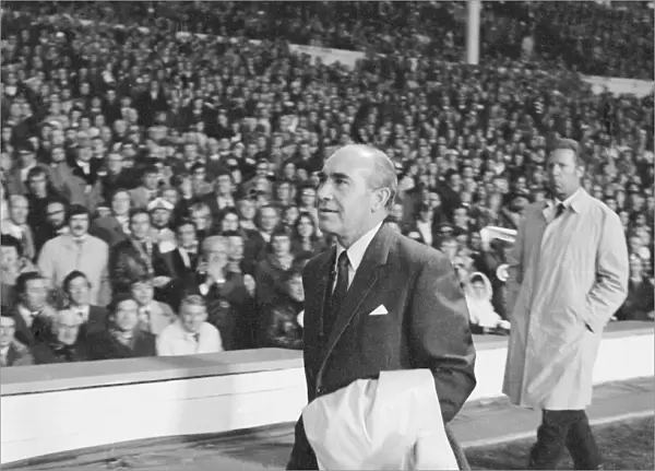 Sir Alf Ramsey seen here walking to the England dugout at the start of Endland