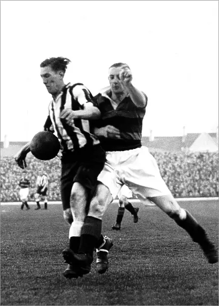 Len Shackleton Newcastle (left) in action, 1947