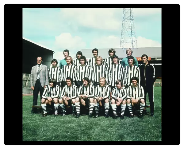 Newcastle United F. C. Team photo July 1973 Back Row Left to Right R Burleigh