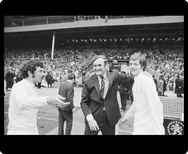 F. A. Cup Final 1972 May 6th 1972 Leeds United Manager Don Revie congratulates Alan