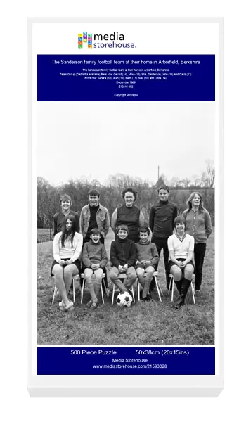The Sanderson family football team at their home in Arborfield, Berkshire