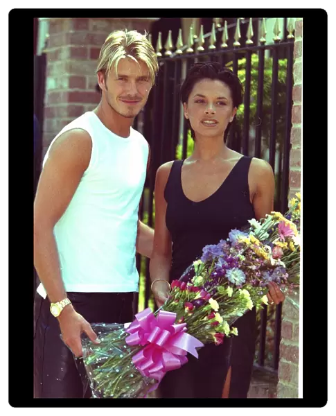 Victoria Adams Posh Spiceand David Beckham July 1999 The couple are pictured