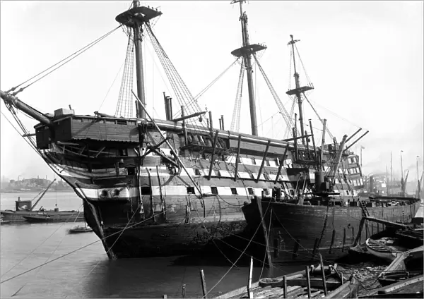 The Foudroyant one of Nelsons ships seen here being broken up at Woolwich Circa