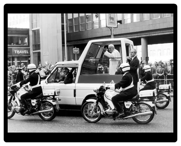 The Popes visit to the United Kingdom May 1982. Pope John Paul II seen here