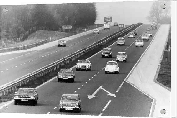 Scene on the M2 motorway after the Government and Petreol companies requested motorists
