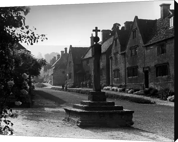 View of the Cotswolds village of Stanton, Gloucestershire. Circa 1935
