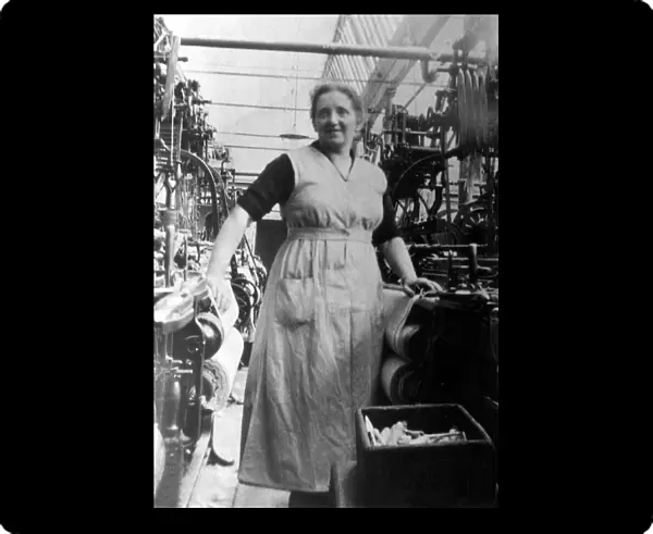 Weaver at the Albion towel works in Bolton, Greater Manchester, Circa 1930