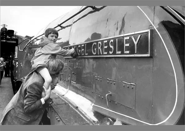 Engine No. 4498 the Sir Nigel Gresley gets a last minute shine from four year old Roger