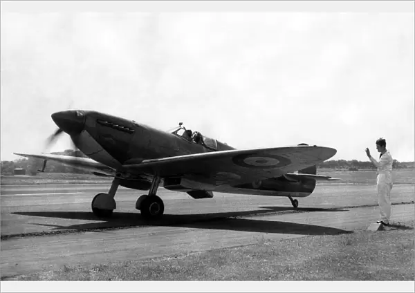 This Supermarine Spitfire was flown into Usworth Airport by squadron leader John Hobbs