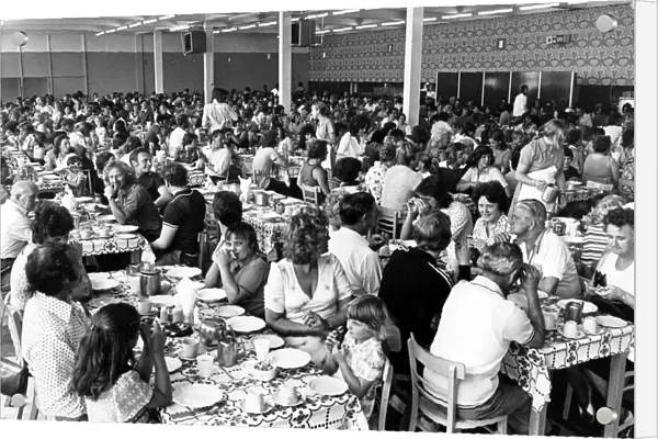 Barry Island - Butlins Holiday Camp - One of the dining suites packed for lunch - August