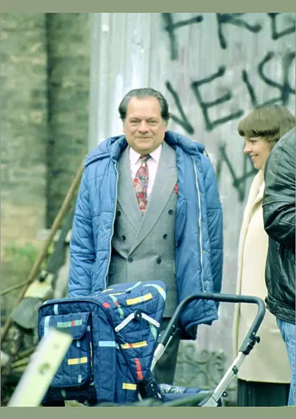 Only Fools and Horses on set filming, November 1991. David Jason as Del Boy