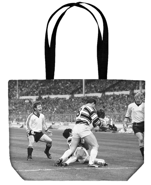 Widnes attack the Hull try line during the 1982 Rugby League Cup Final. 2nd May 1982