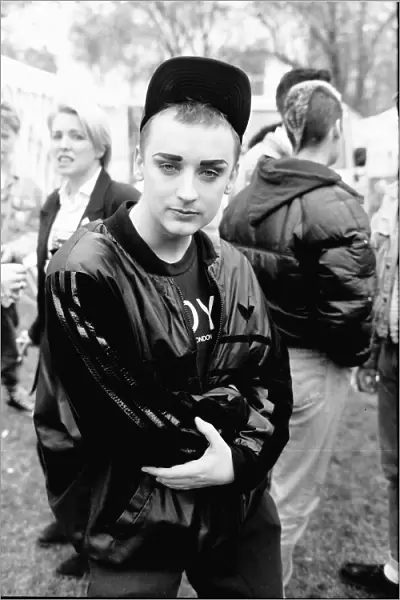 Singer Boy George in Kennington Park After a Gay March. 2nd May 1988