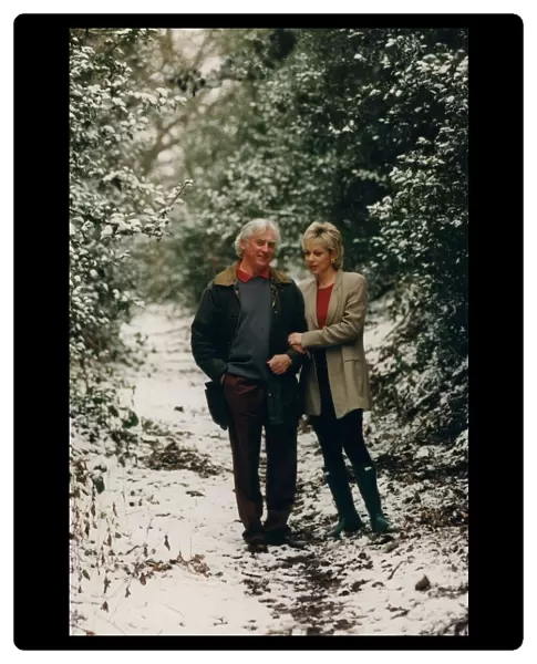 Denise Welch taking a stroll with her father Vin Welch 7 February 1996