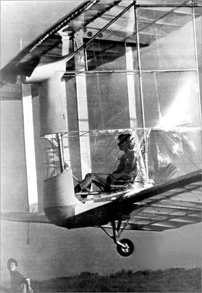 The Chrysalis human powered biplane aircraft which was built at M. I. T